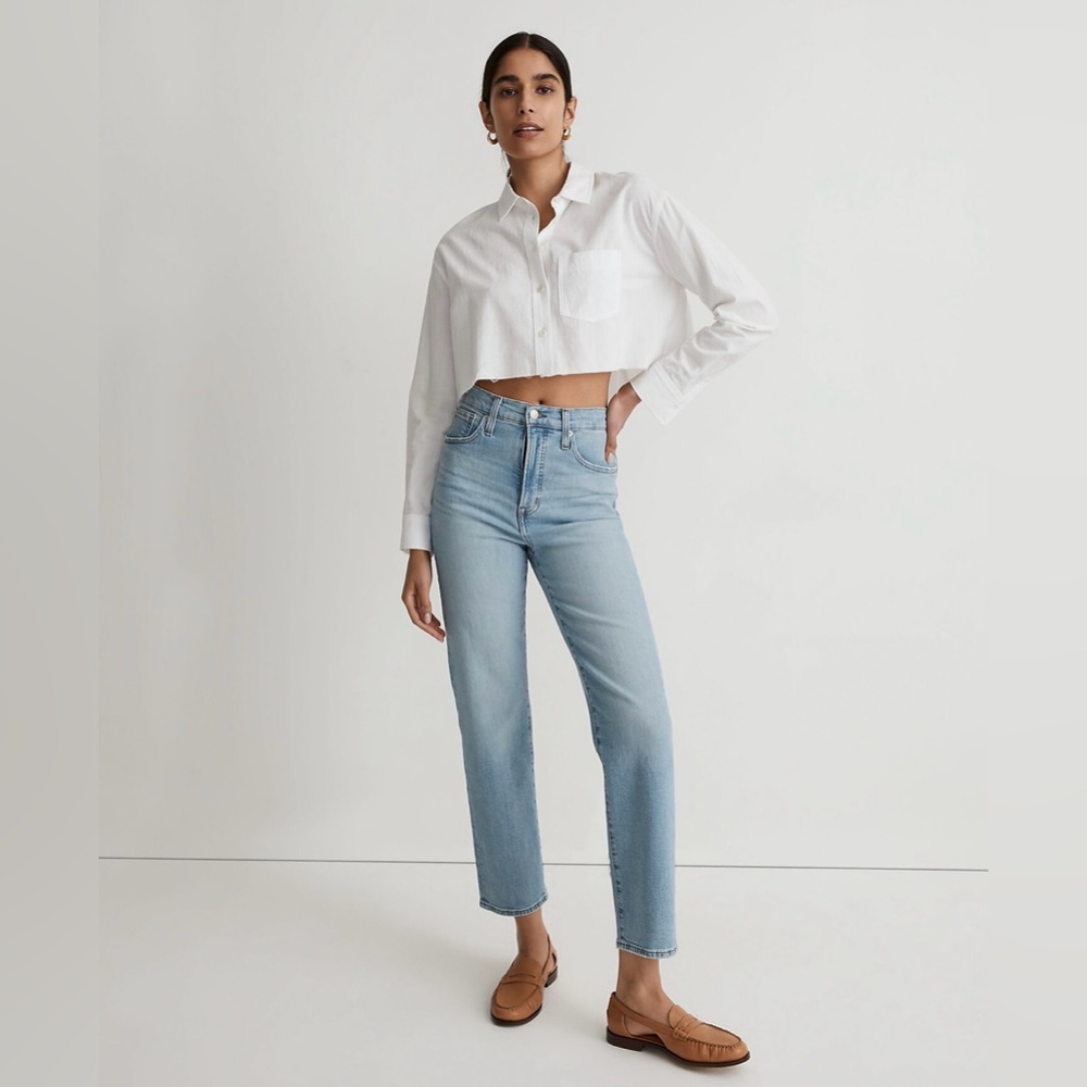 NWOT Madewell Perfect Vintage Straight Jeans Cliffview Wash Size 24